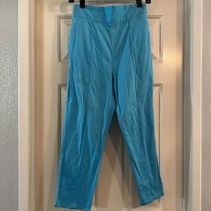 Pinupgirl Clothing/Laura Byrnes high waisted cropped trousers Aqua sz L